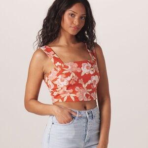 Floral Orange Crop Top NWT The Normal Brand